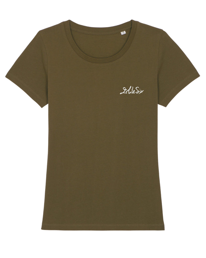 t-shirt moto british de couleur khaki coté face